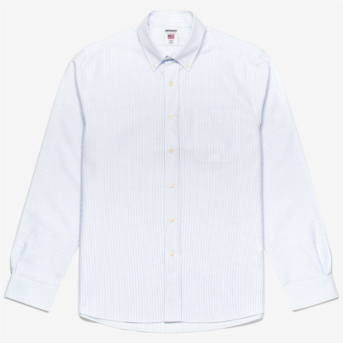 DOUBLING - Hemden - Knopfleiste - Mann - AZURE-WHITE