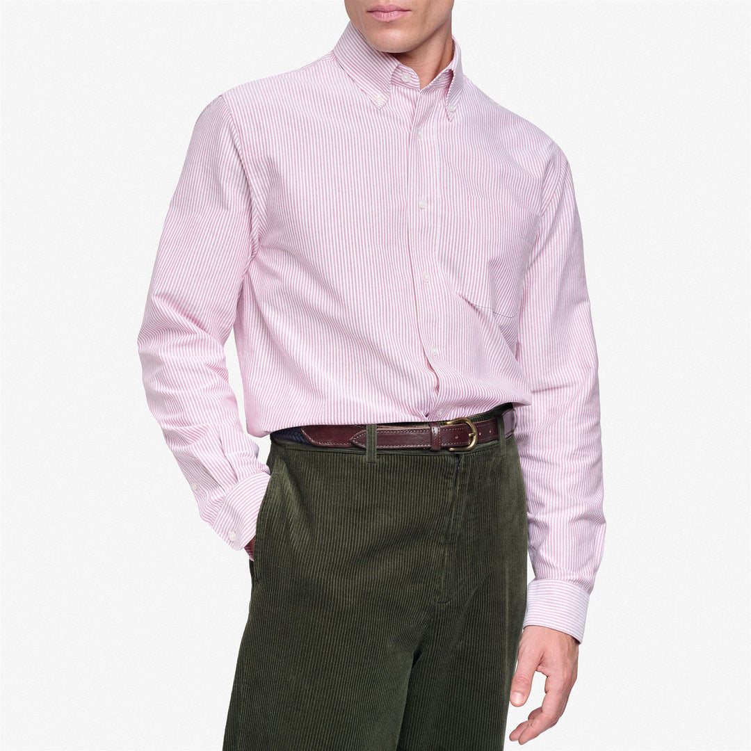 Pink Violet Men's Yachting Button-Down Cotton Shirt main