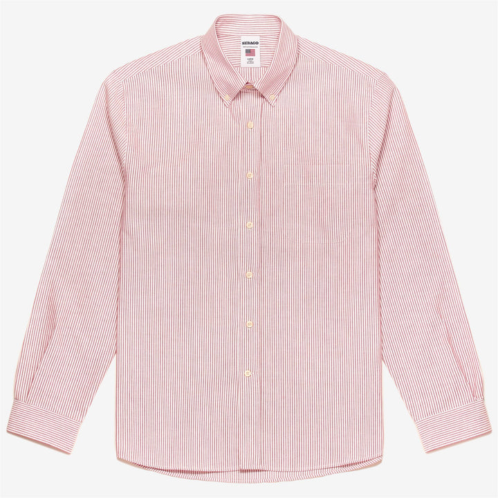 Red White Men's Yachting Button Down Cotton Shirt 1