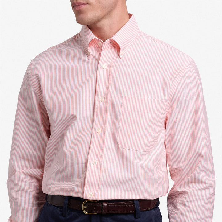 Light Orange Men's Yachting Button-Down Cotton Shirt 4