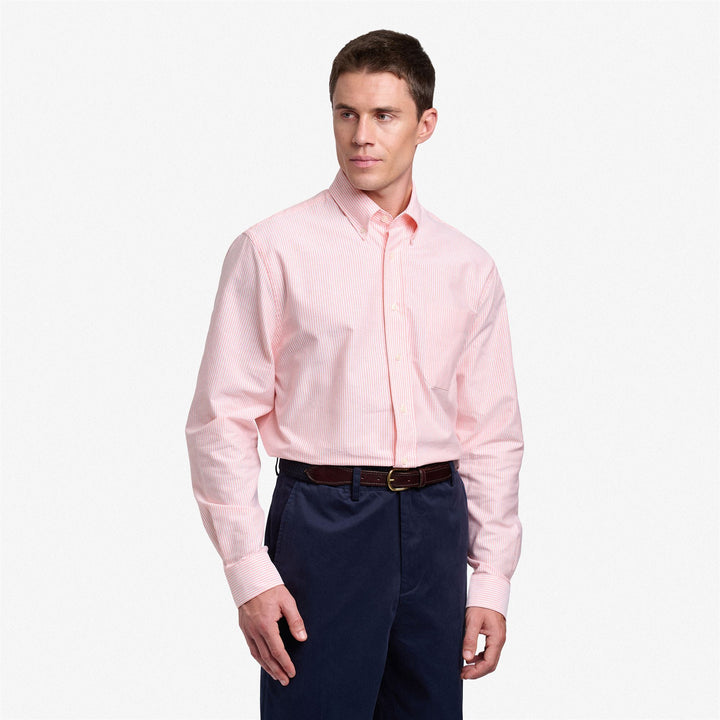 Light Orange Men's Yachting Button-Down Cotton Shirt 3