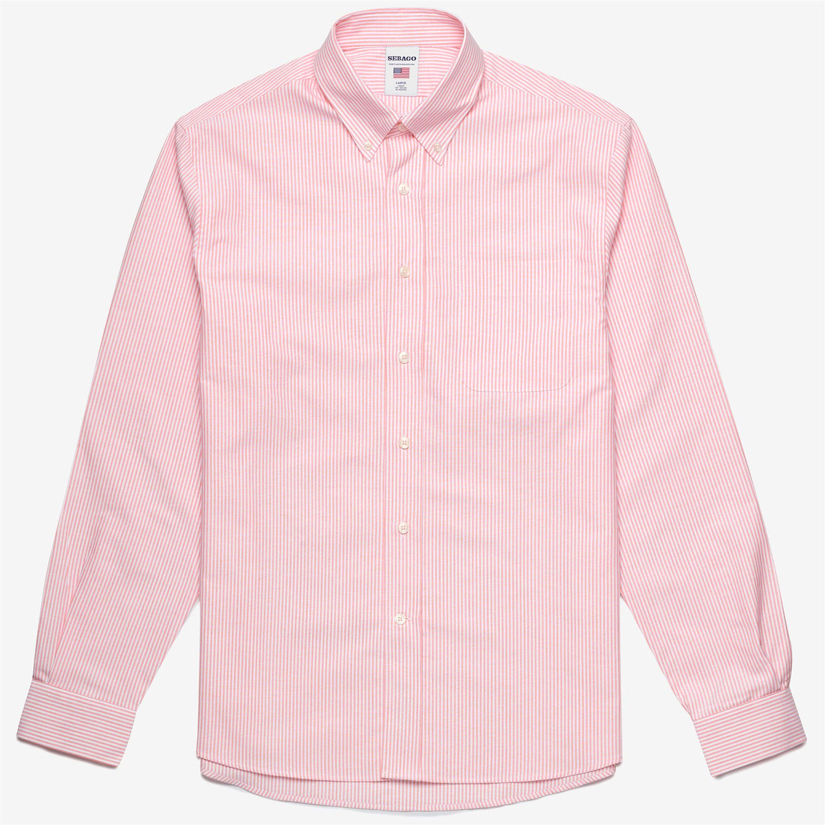 Camicia oxford in cotone arancione da uomo