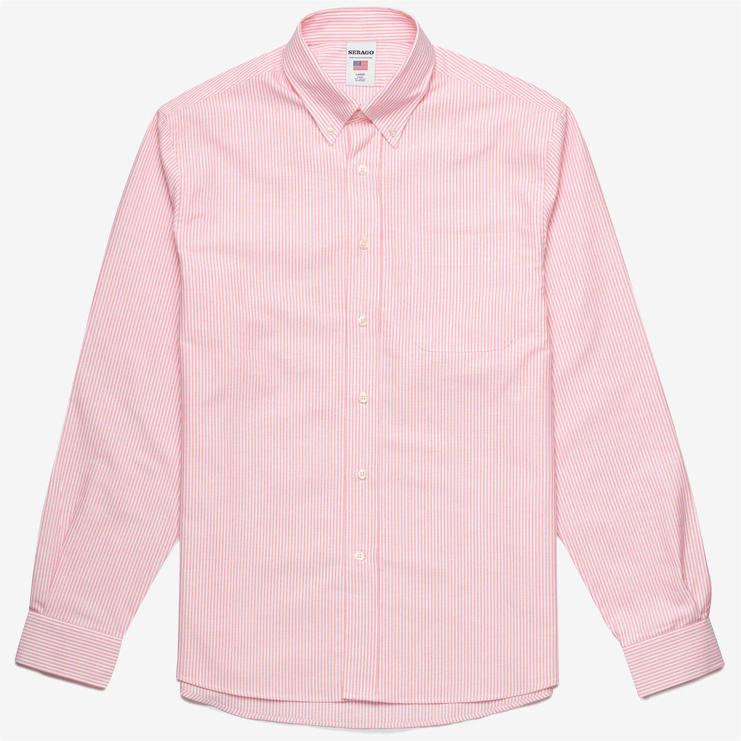 Camisa de algodón con botones para hombre, color naranja claro, para yates 01