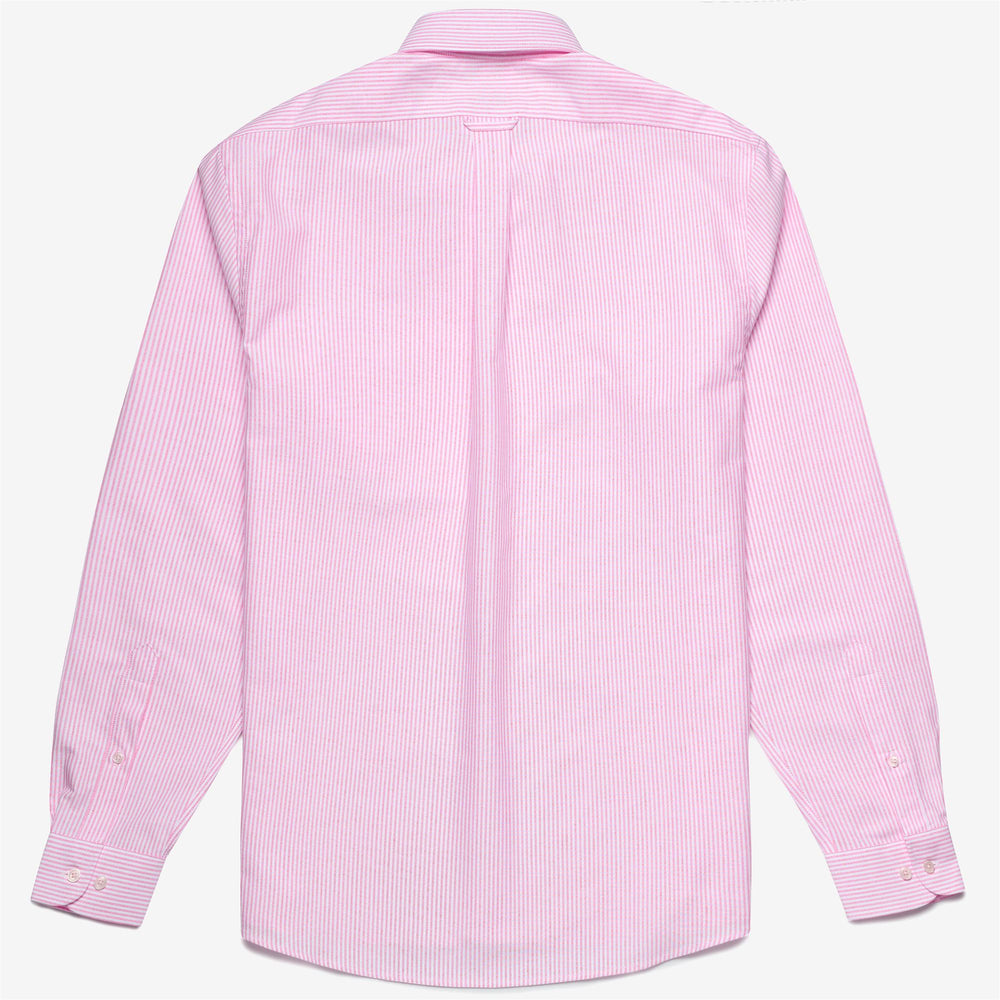 Camisa de algodón con botones para hombre, color rojo fucsia 02