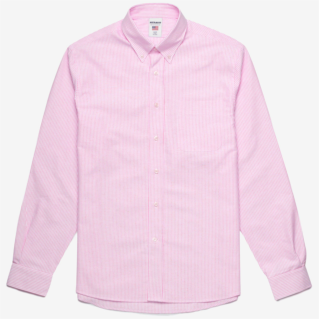 Camisa de algodón con botones para hombre, color rojo fucsia 01