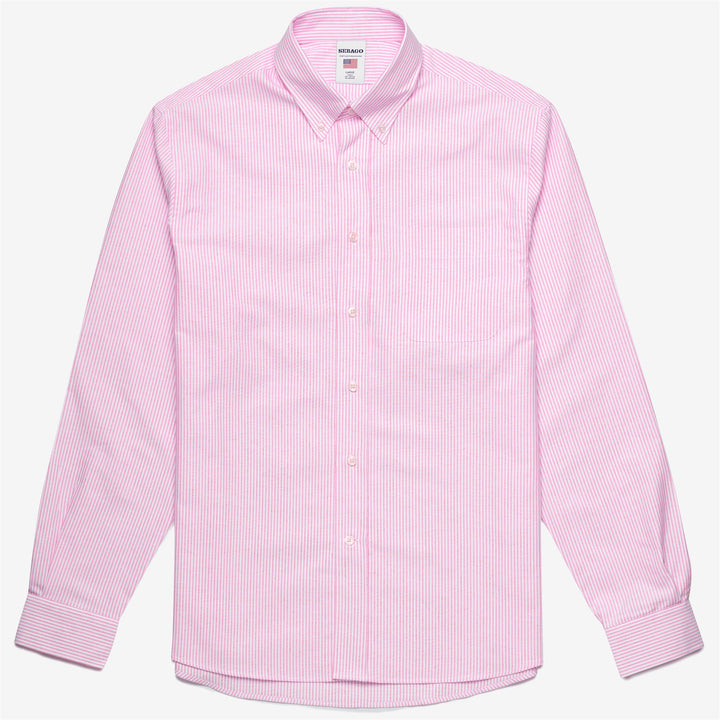 Camisa de algodón con botones para hombre, color rojo fucsia 1