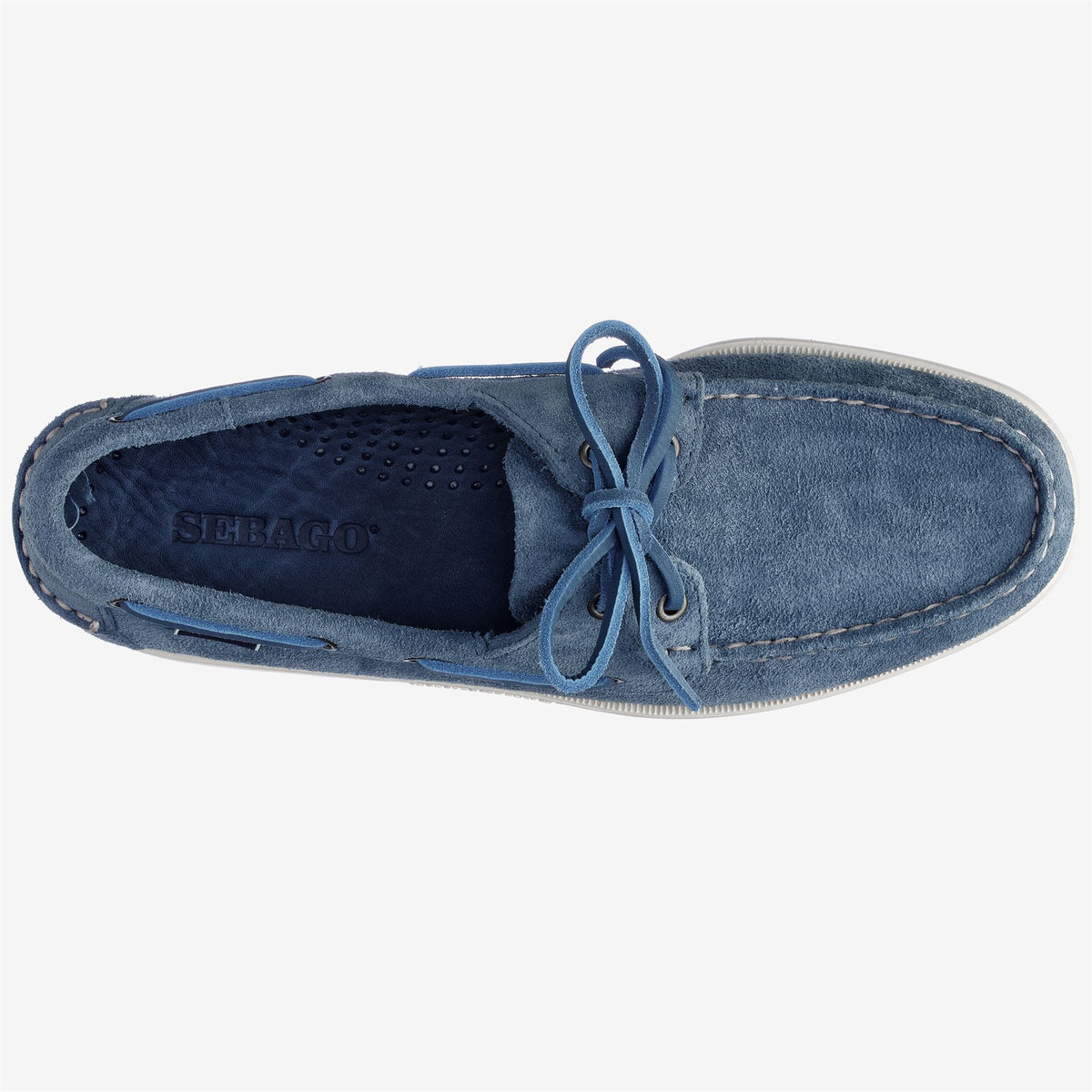 Chaussure bateau en daim bleu pour homme