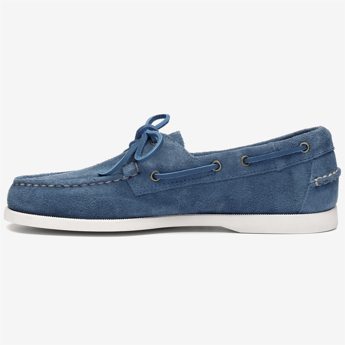 Chaussure bateau en daim bleu pour homme