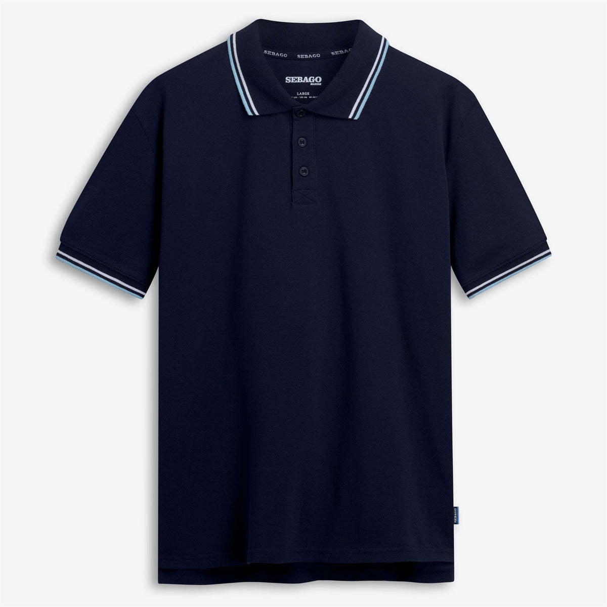 Blue Men's Cotton Polo Shirt