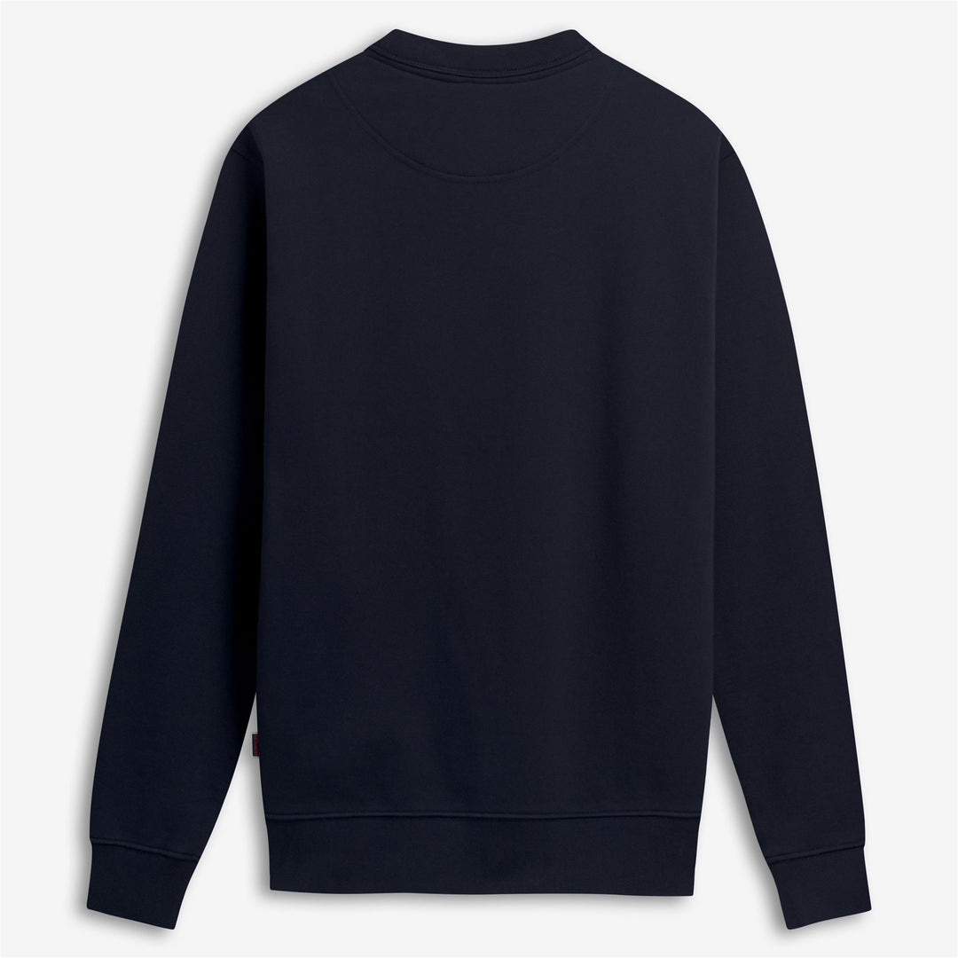 Pull polaire unisexe bleu marine avec détails côtelés main