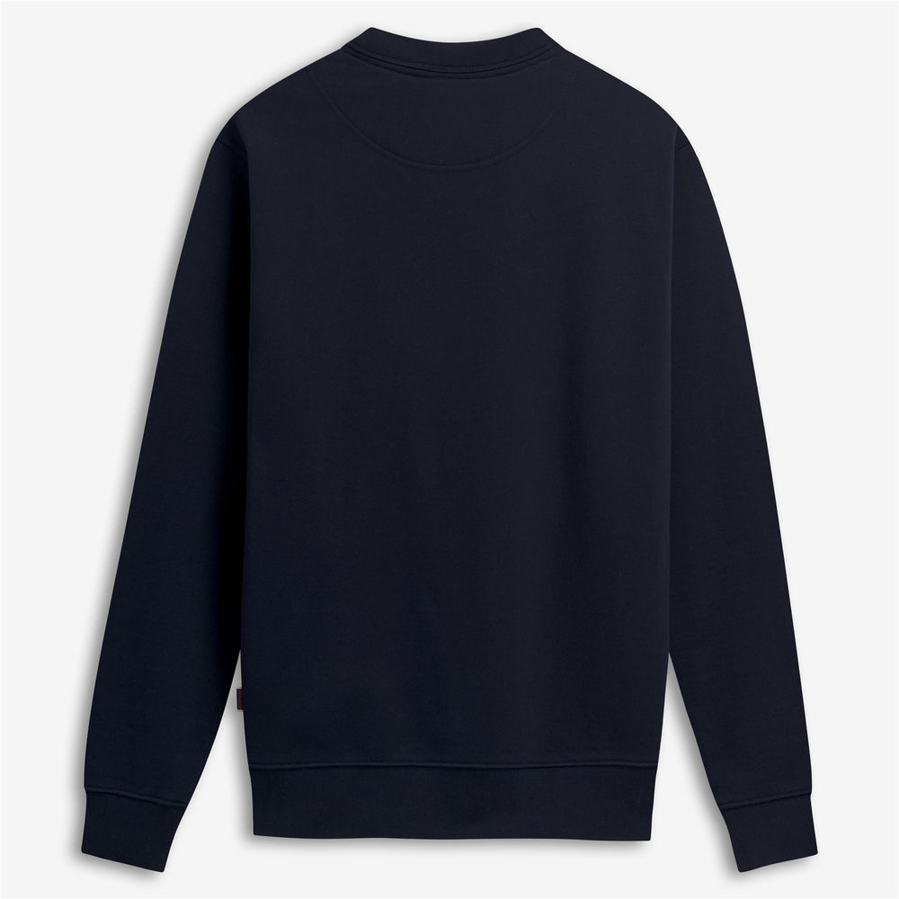 Suéter deportivo unisex de polar azul marino con detalles acanalados 02