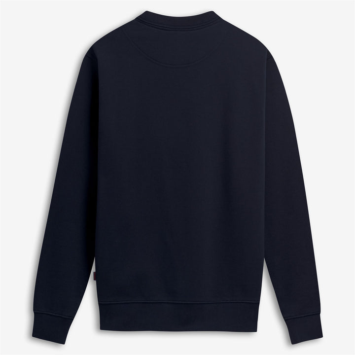 Marineblauer Unisex-Yachting-Fleecepullover mit gerippten Details 2