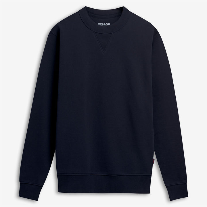 Marineblauer Unisex-Yachting-Fleecepullover mit gerippten Details 1