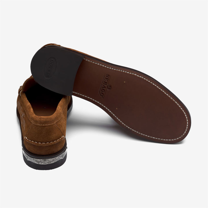 Mocassini da uomo in pelle color marrone cognac 4
