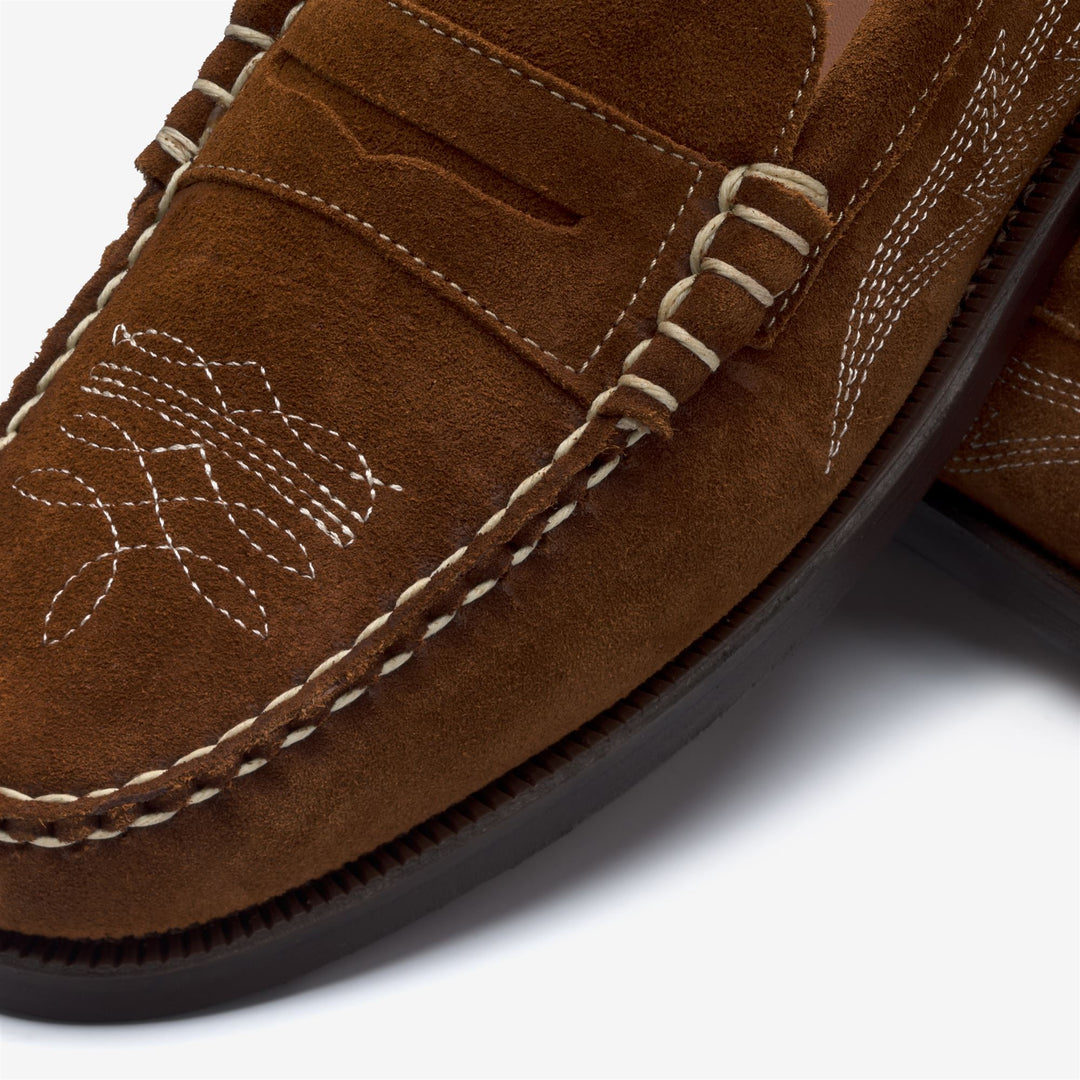 Mocassini da uomo in pelle color marrone cognac main