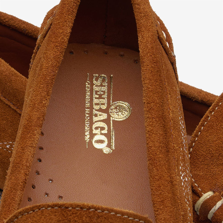 Cognacbraune Damen-Mokassinschuhe im Cowboy-Stil 5