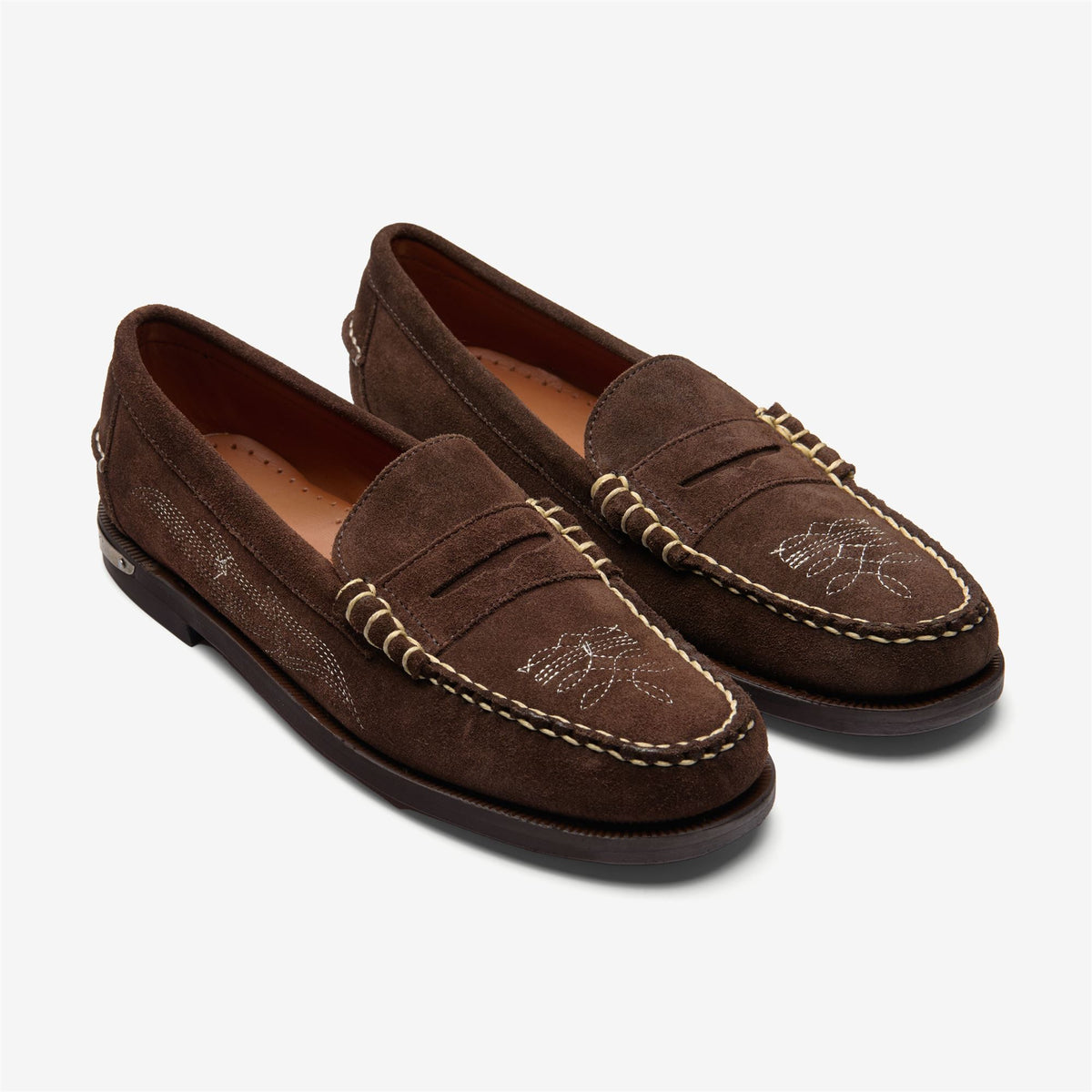 Brauner Damen-Penny-Slipper aus Wildleder