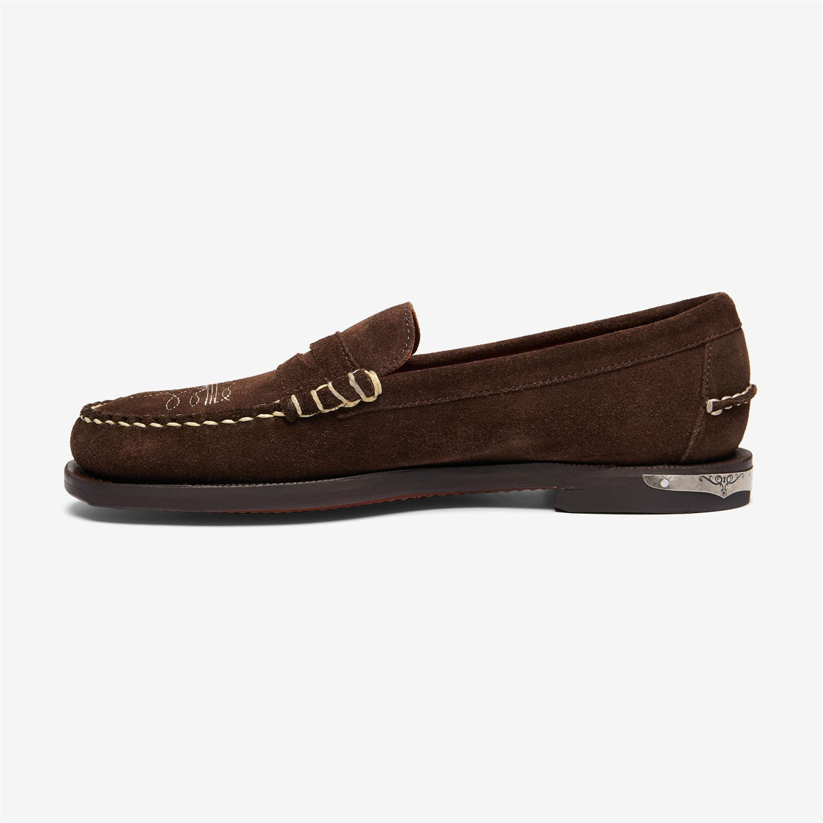 Brauner Damen-Penny-Slipper aus Wildleder