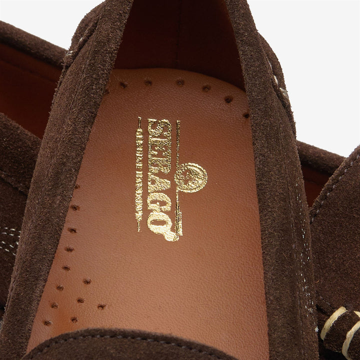 Mocasines de ante marrón para mujer con diseño vaquero 5