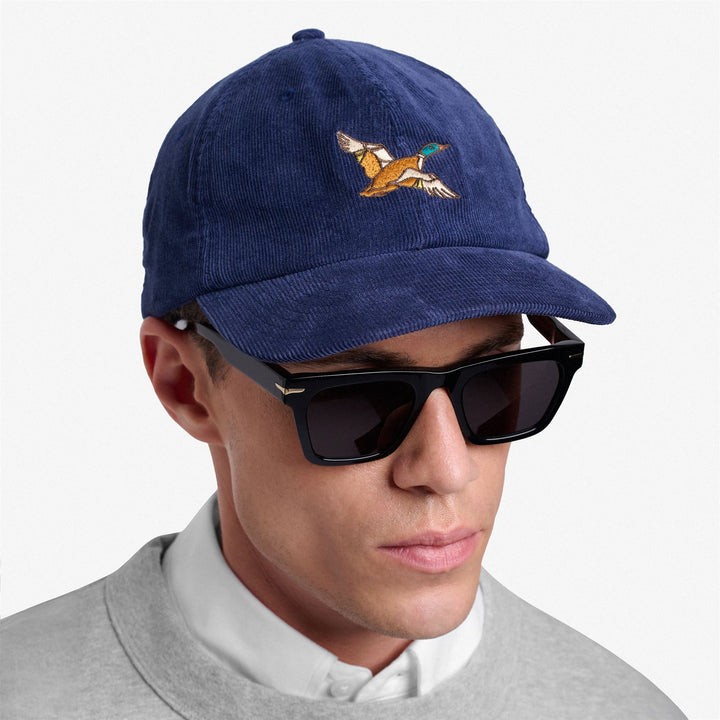 Navy Blue Unisex Corduroy Baseball Cap for Leisure Wear 6