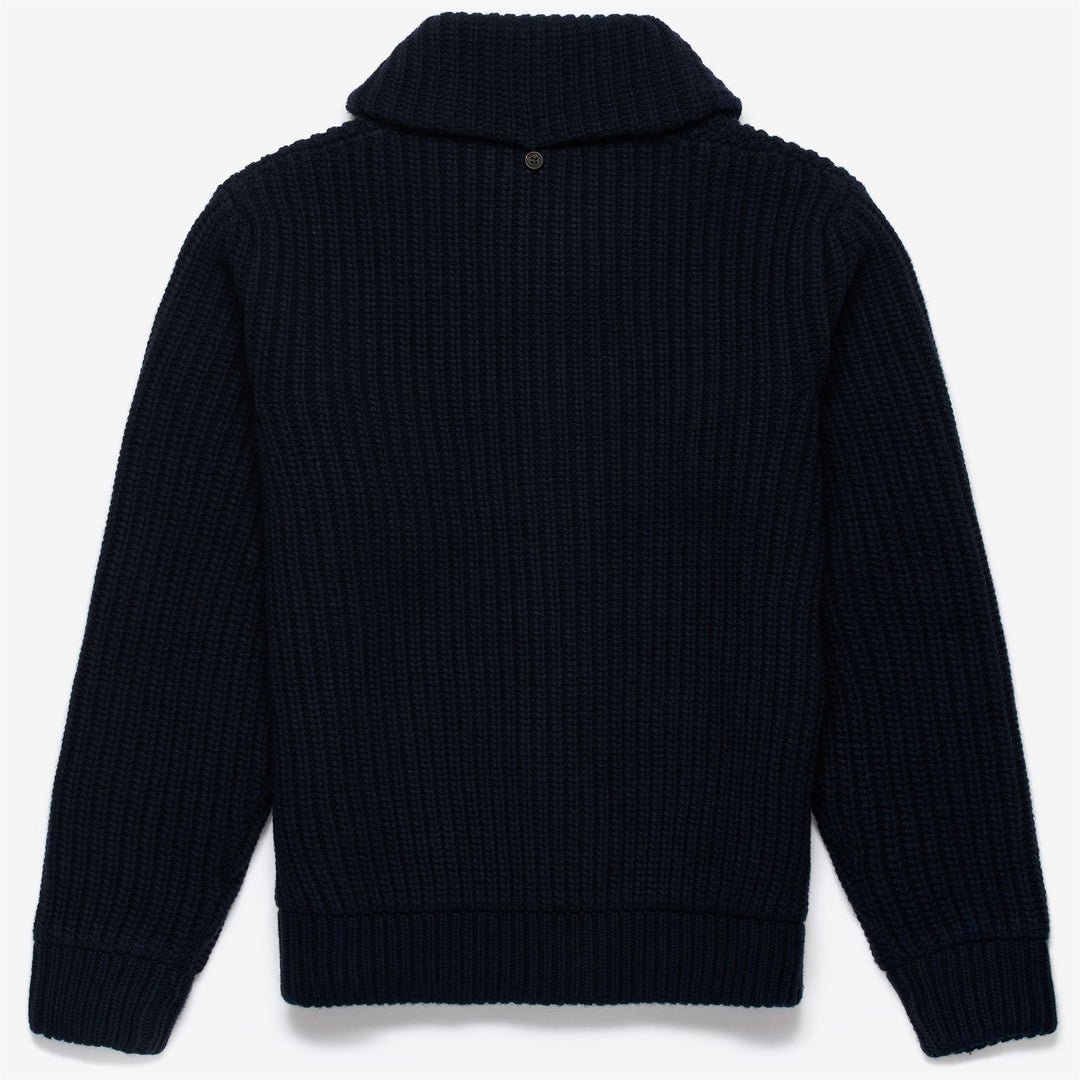 Marine Blue Unisex Yachting Knitwear Cardigan with Wool Blend main