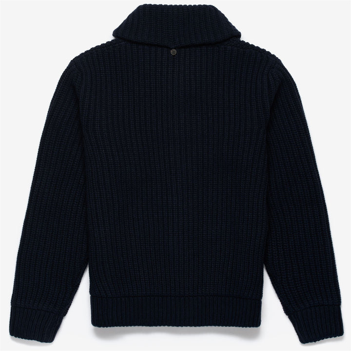 Marine Blue Unisex Yachting Knitwear Cardigan with Wool Blend 2