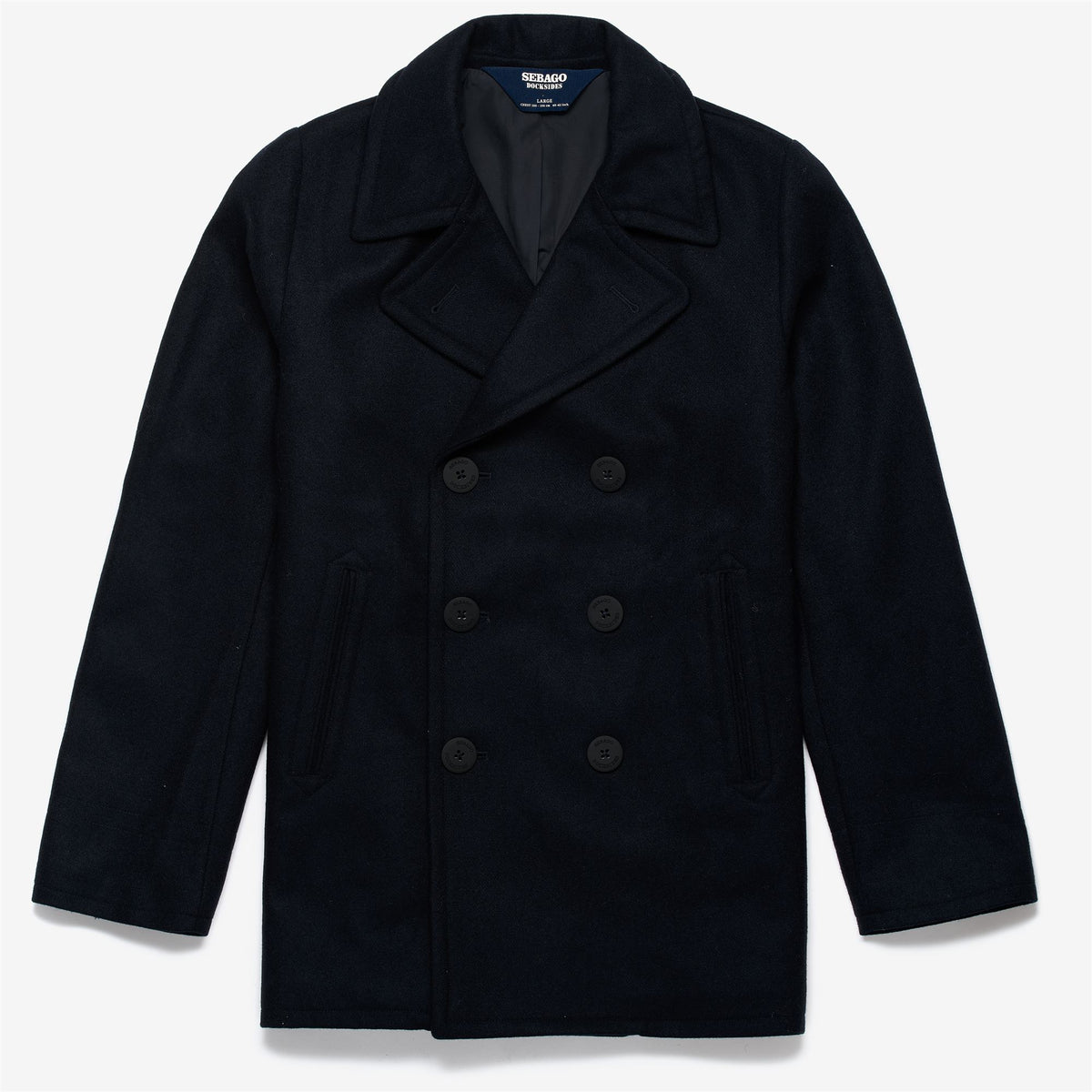 Blue Unisex Wool Pea Coat