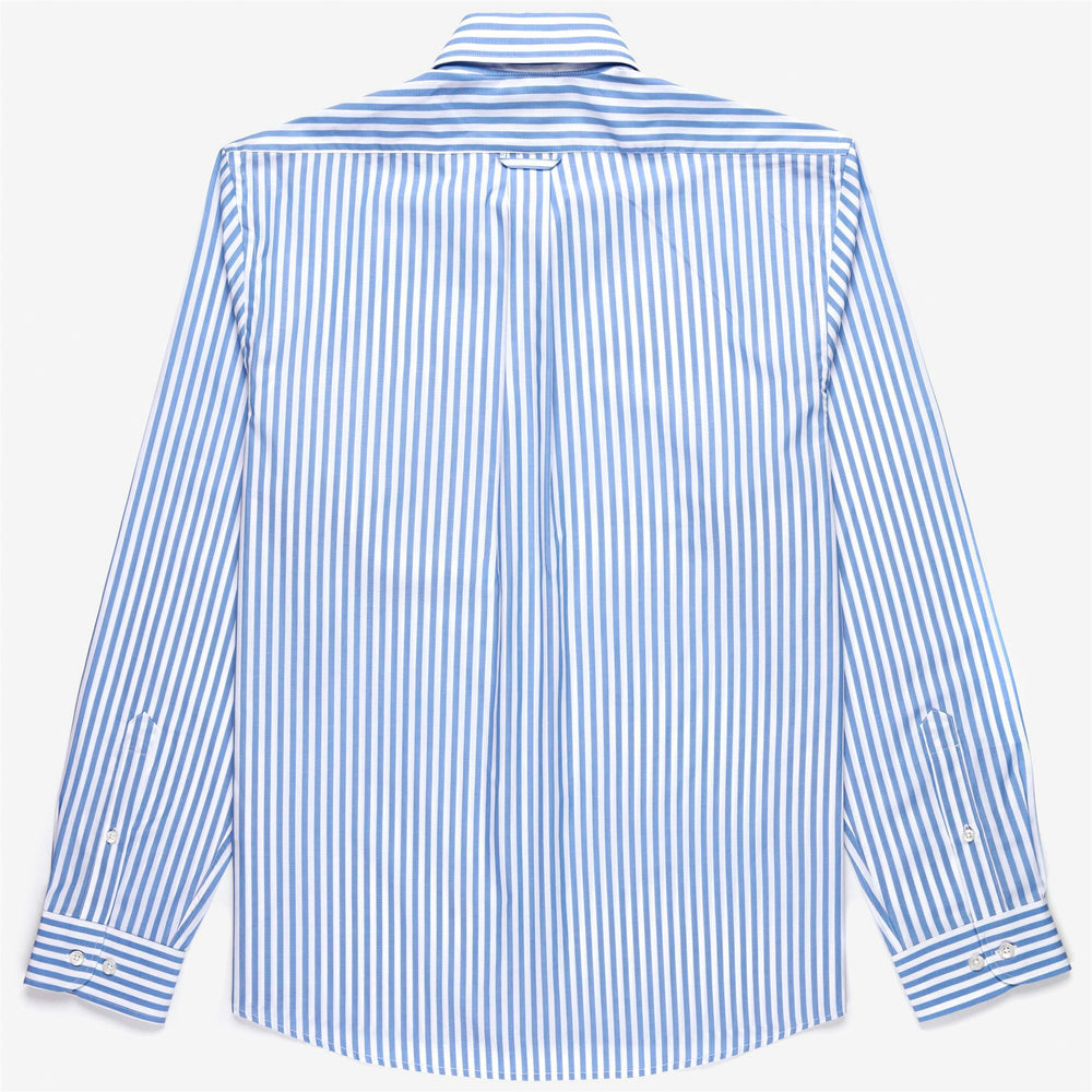 Navy blue Unisex Yachting Button-Down Shirt in Striped Cotton 02