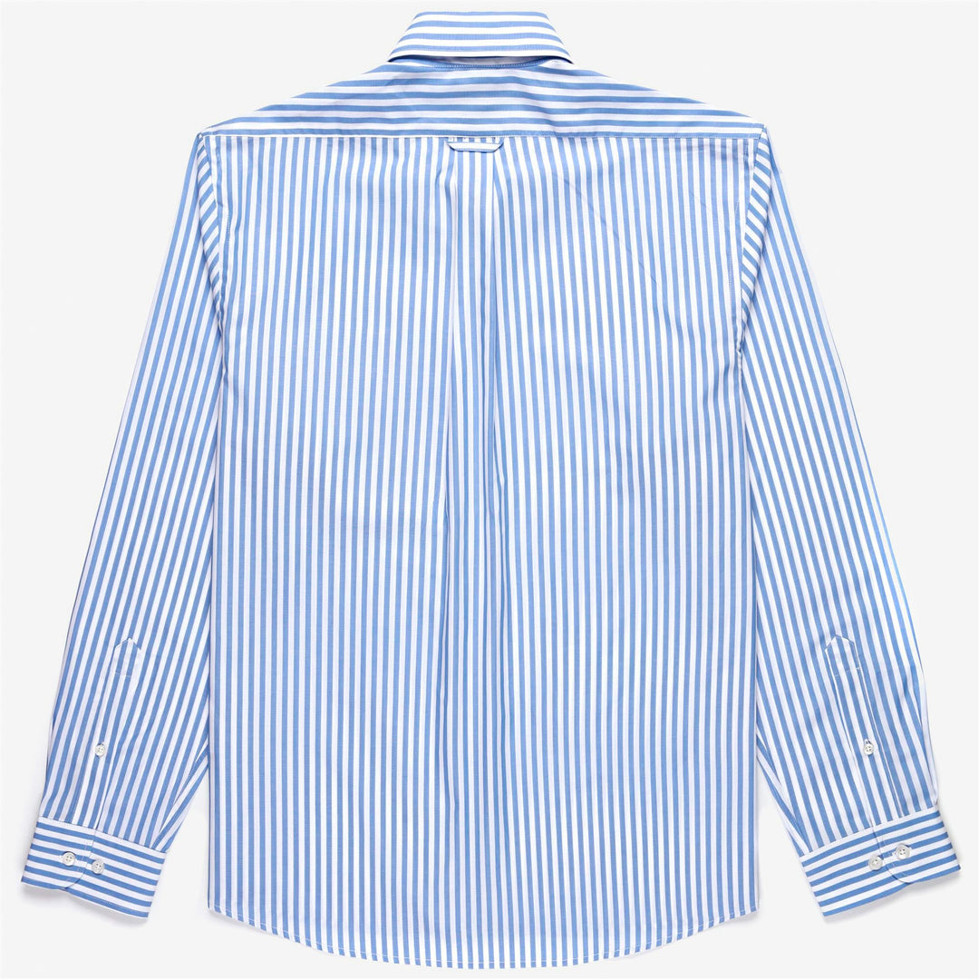 Navy blue Unisex Yachting Button-Down Shirt in Striped Cotton main