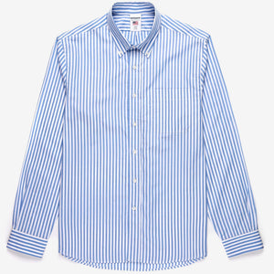 OAKLAND - Shirts - Button Down - Unisex - WHITE-BLUE NAVY