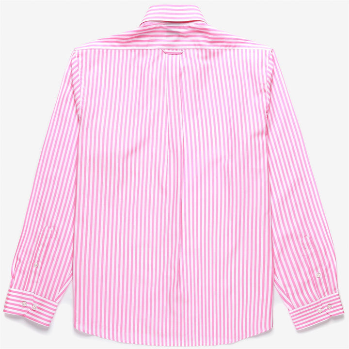 Weiß-rosa Unisex Yachting Button-Down-Hemd mit Tasche 2