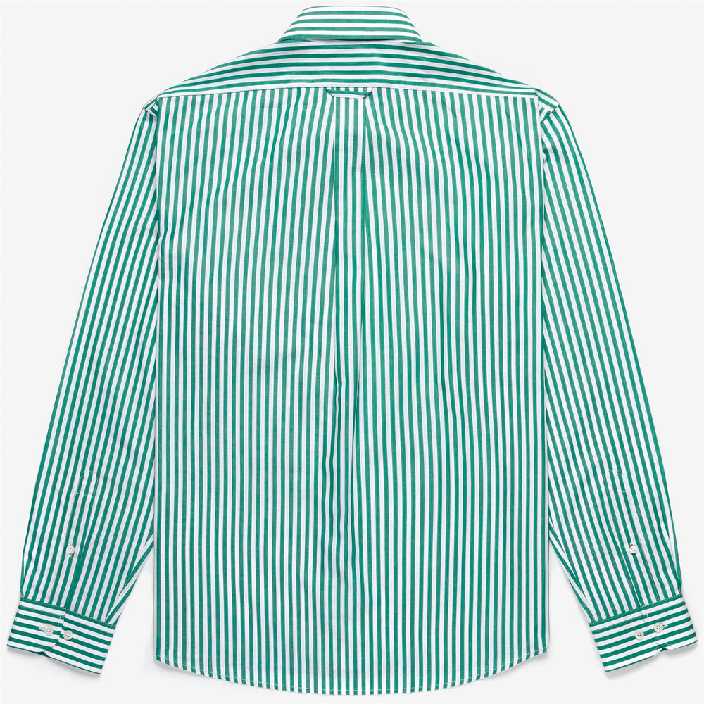 White Green Unisex Yachting Button-Down Shirt with Pocket 02