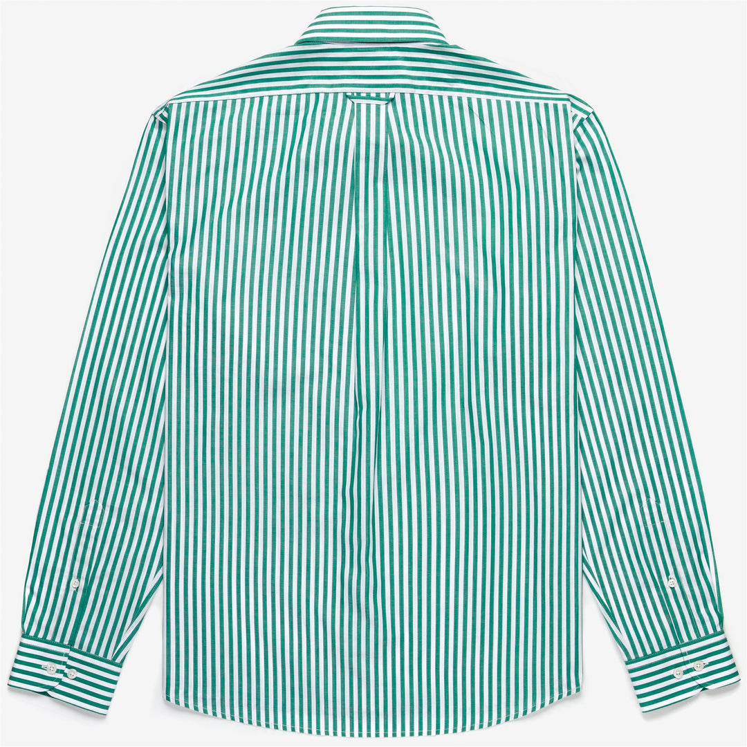 White Green Unisex Yachting Button-Down Shirt with Pocket main