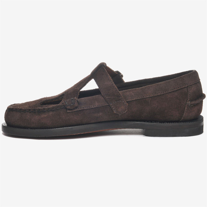 Dark Brown Women's Business Moccasins with Adjustable Buckle 3