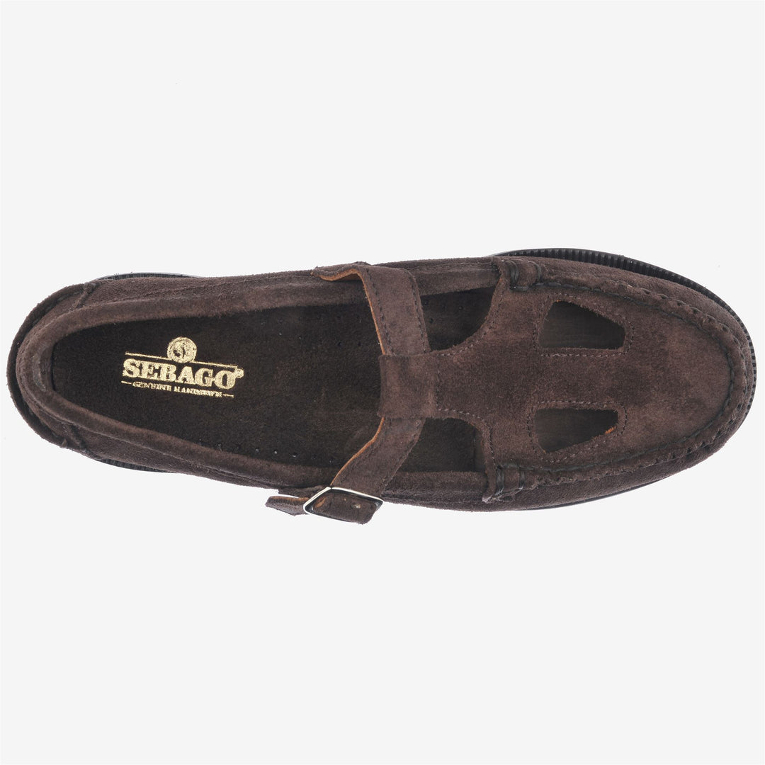 Dark Brown Women's Business Moccasins with Adjustable Buckle main