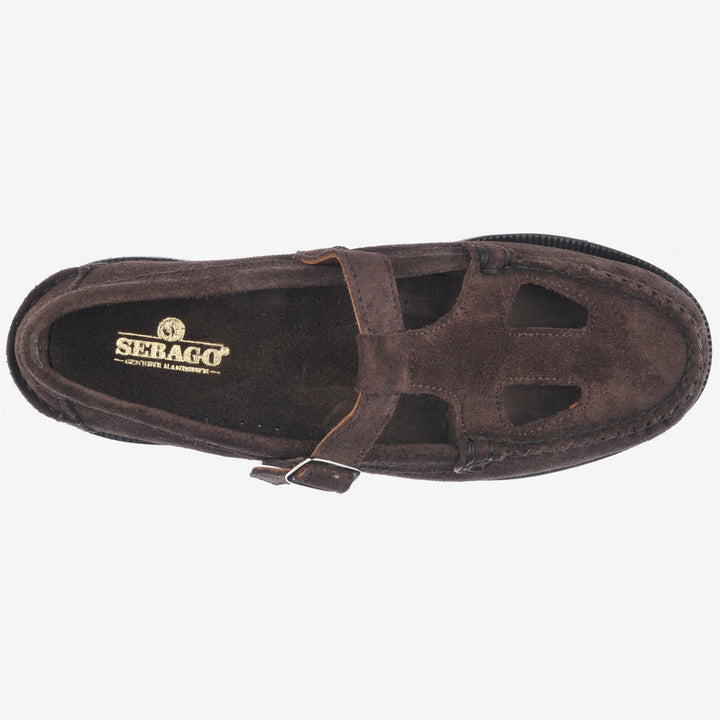 Dark Brown Women's Business Moccasins with Adjustable Buckle 4