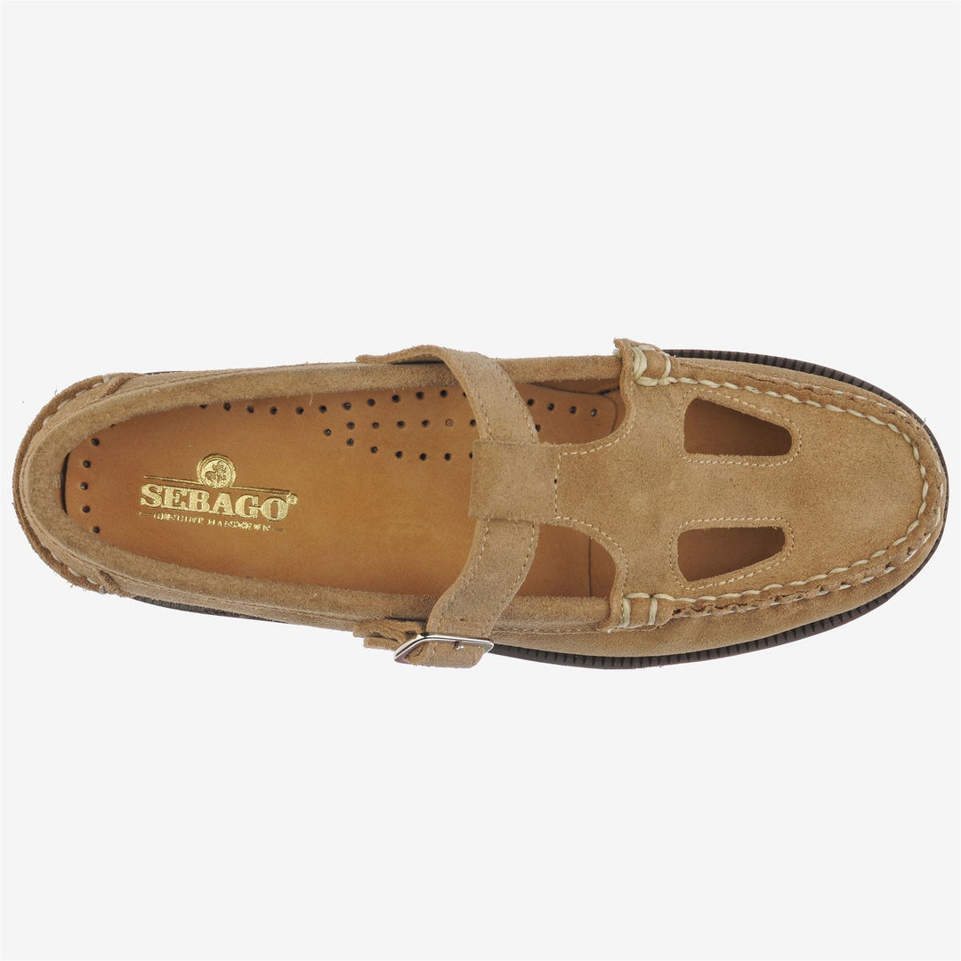 Mocasines de negocios para mujer en color beige y amarillo con cierre de hebilla main