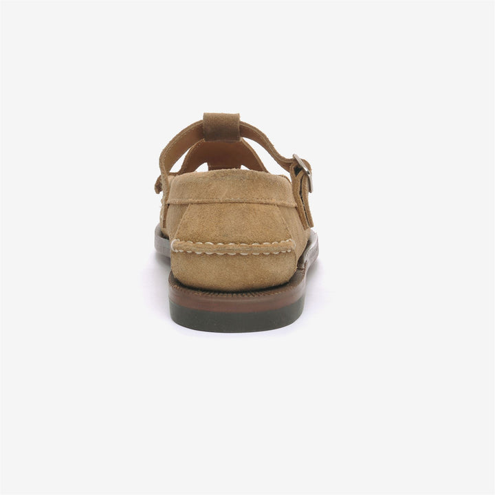Mocasines de negocios para mujer en color beige y amarillo con cierre de hebilla 5
