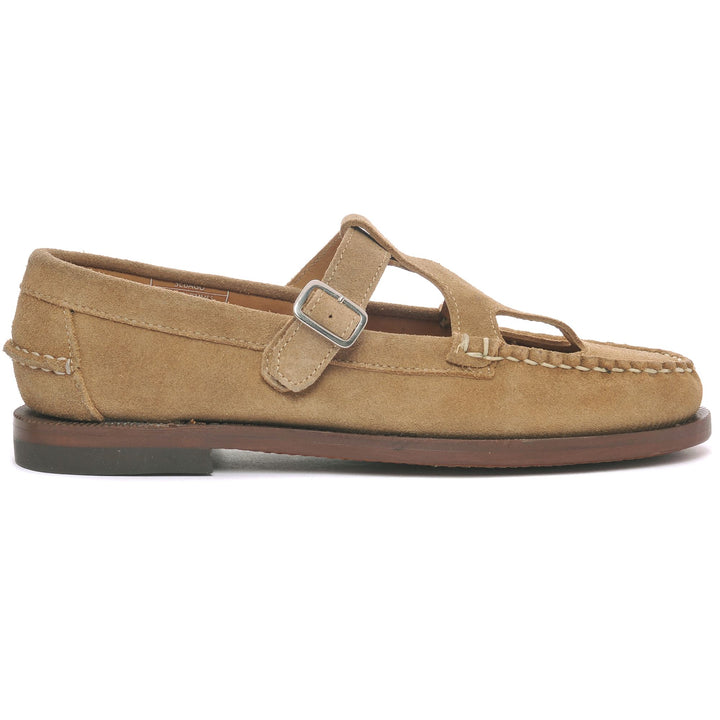 Beige yellow Women's Business Moccasins with Buckle Closure 1
