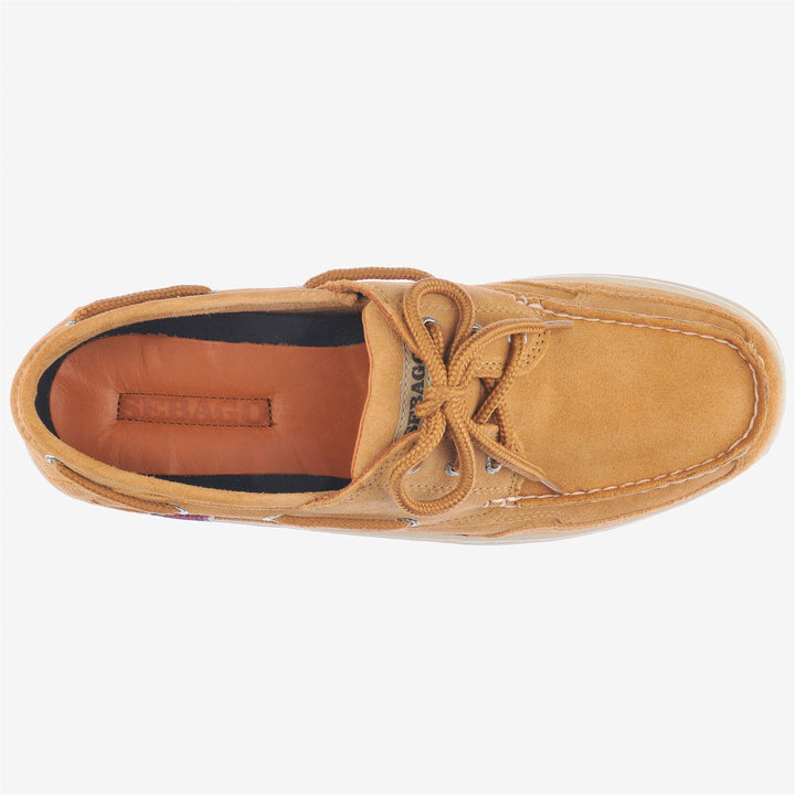 Cognac orange Men's Yachting Low Cut Sneakers with High-Grip Sole 4