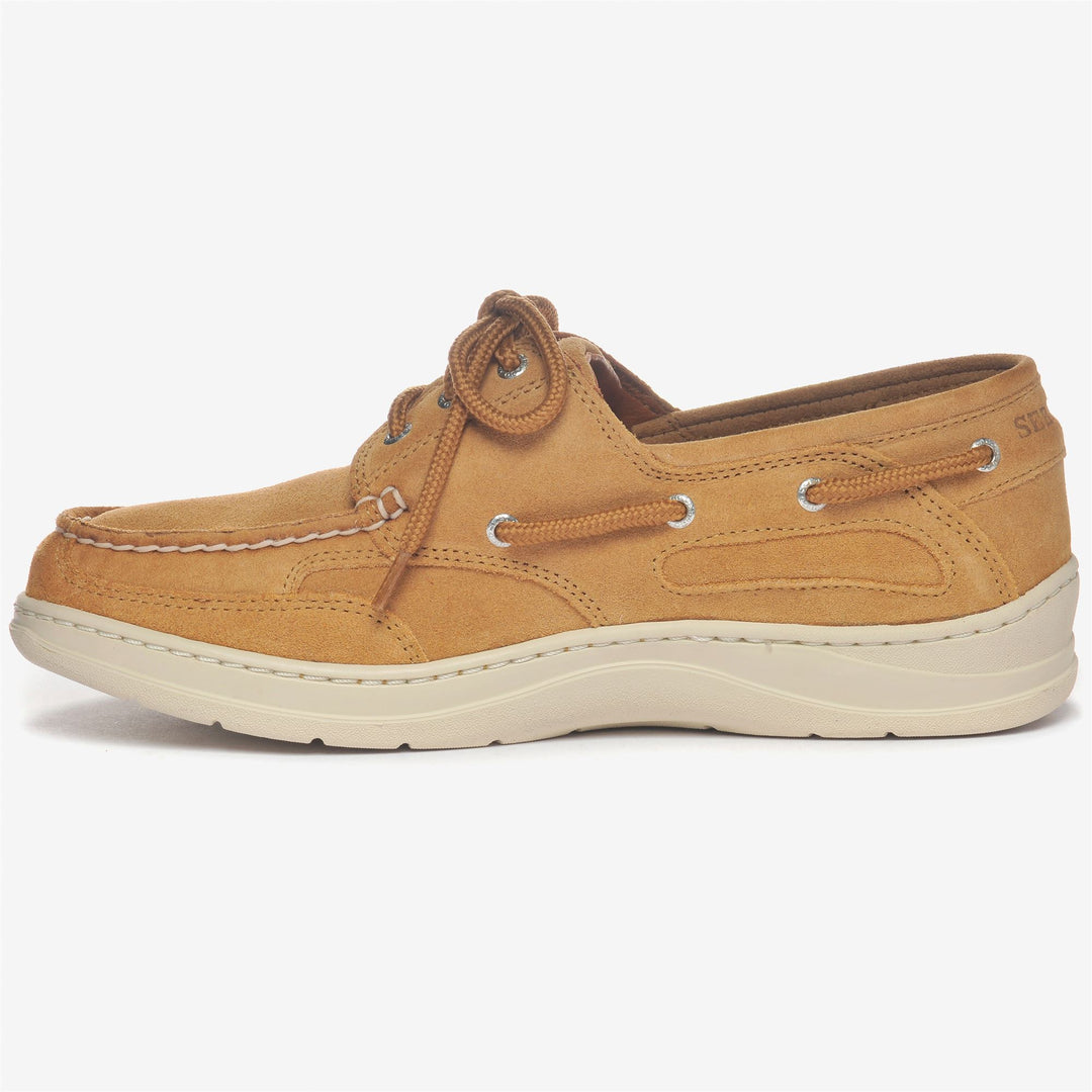 Cognac orange Men's Yachting Low Cut Sneakers with High-Grip Sole main