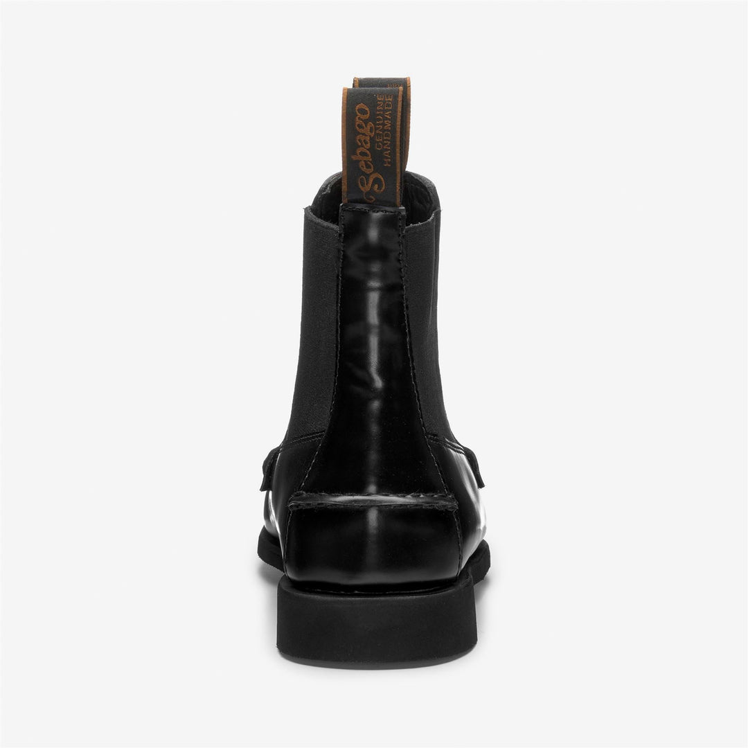 Black Women's Ankle Beatle Boots in Brushed Leather main