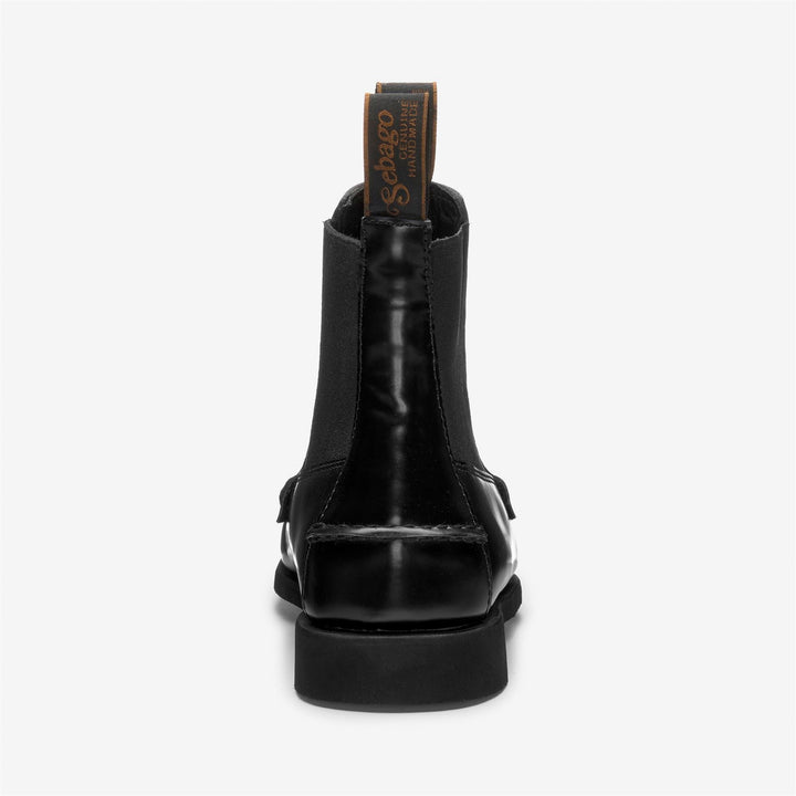 Black Women's Ankle Beatle Boots in Brushed Leather 5