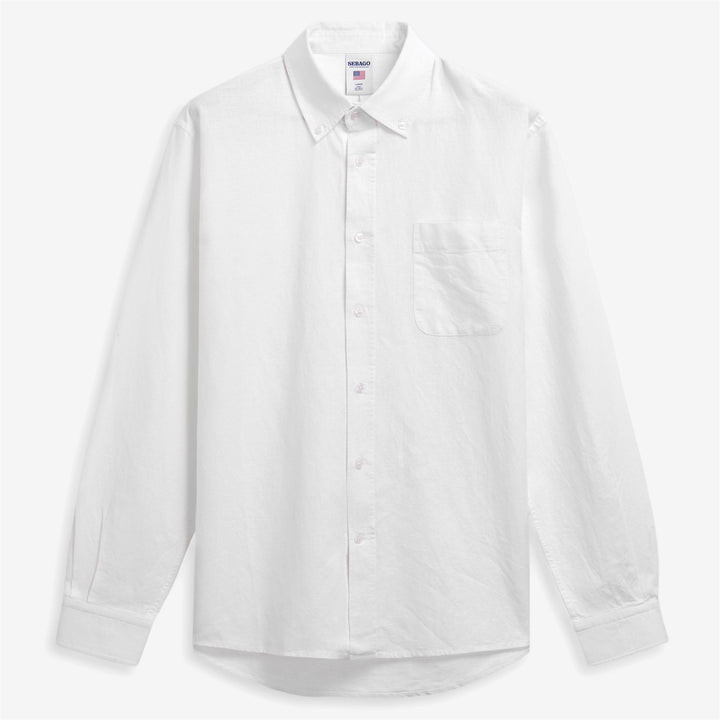 White Unisex Classic Leisure Button-Down Shirt 1