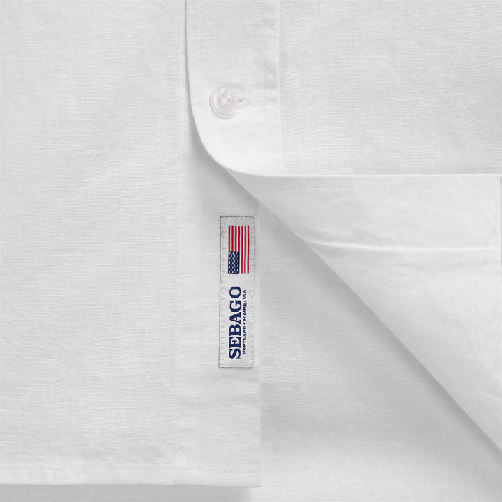 White Unisex Classic Leisure Button-Down Shirt 3