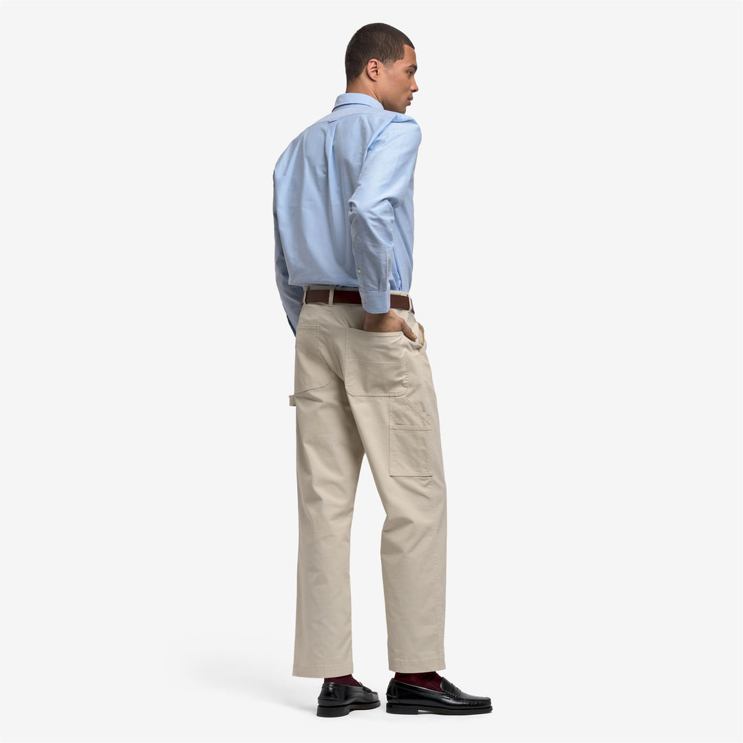 Beige Men's Casual Carpenter Pants with Utility Pockets main