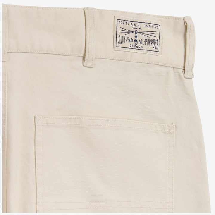 Pantalones de carpintero casuales beige para hombre con bolsillos utilitarios 3