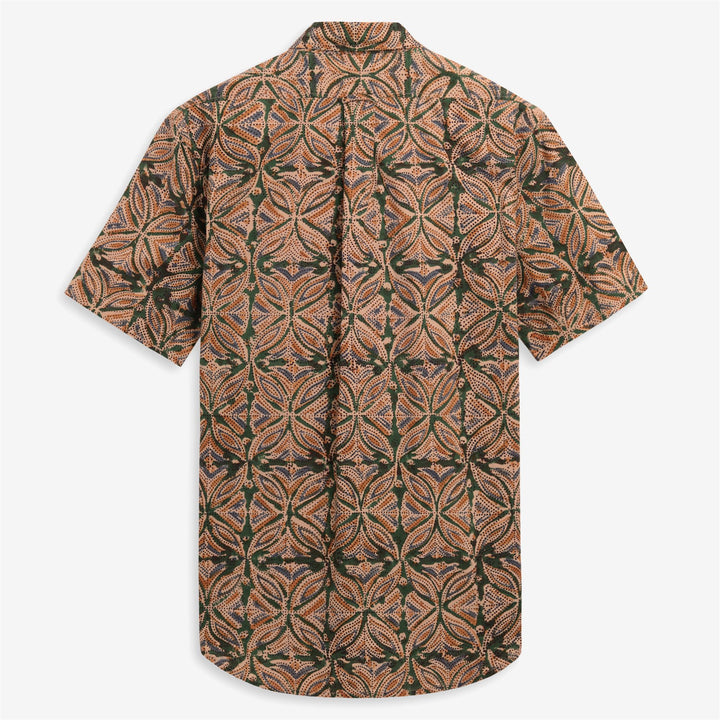 Green-blue Unisex Casual Button-Down Shirt with Graphic Print 2