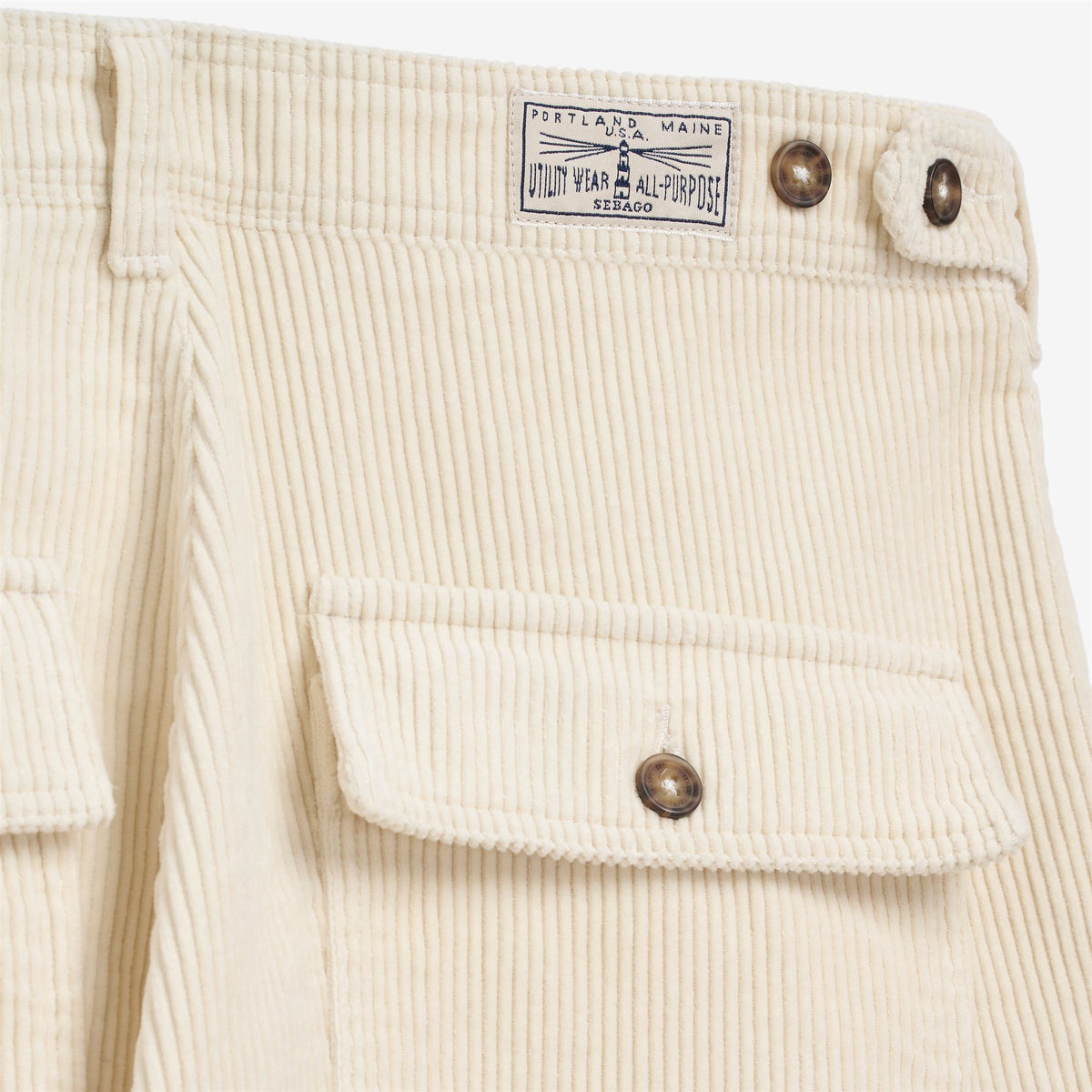 White Men's Corduroy Leisure Pant