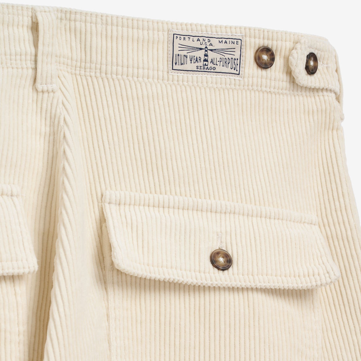 White Men's Corduroy Leisure Pant